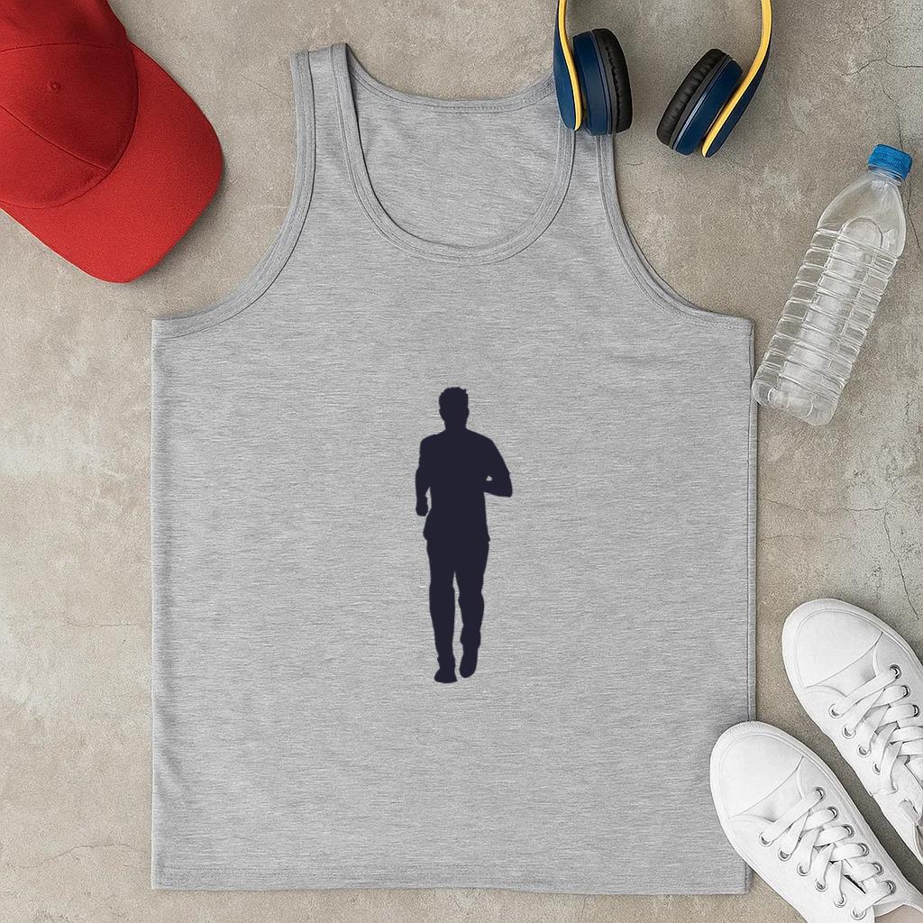 Boy Marathon Running Silhouette Classic Unisex Tank Top