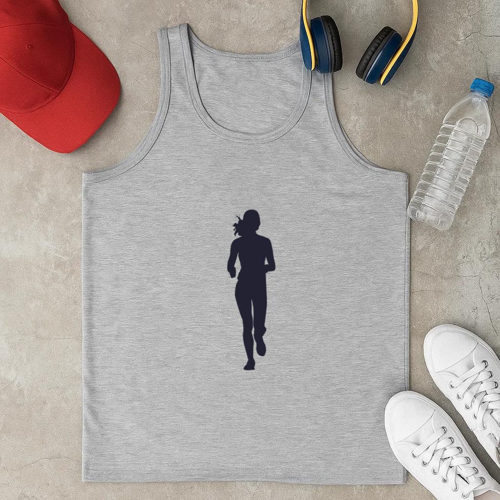 Female Marathon Running Silhouette Classic Unisex Tank Top