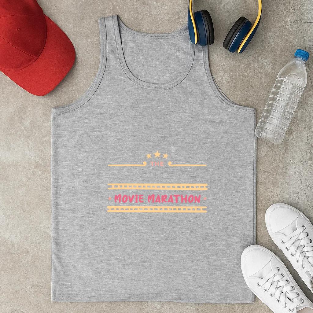 Fun Movie Marathon Design With Playful Typography Classic Unisex Tank Top