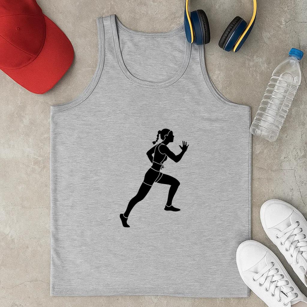 Girl Cut Out Runner Classic Unisex Tank Top