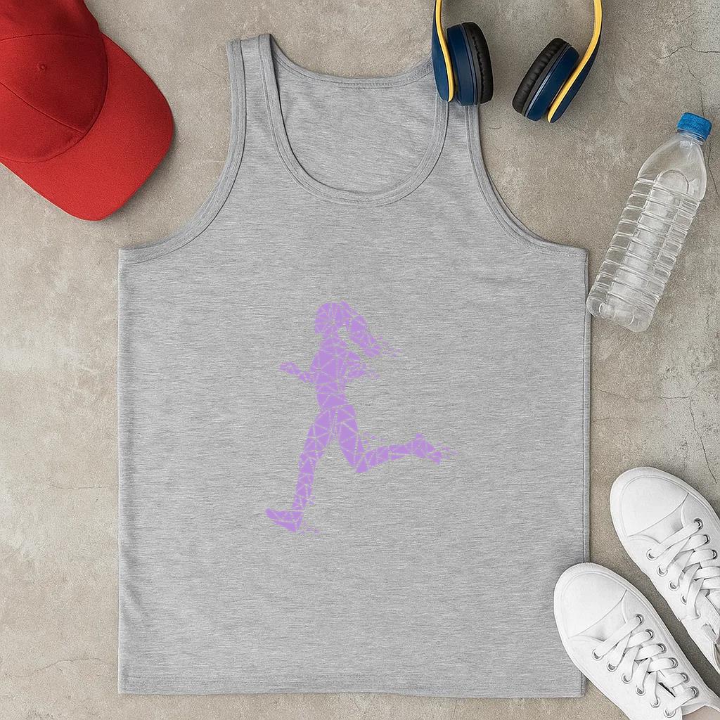 Girl Geometric Running Classic Unisex Tank Top
