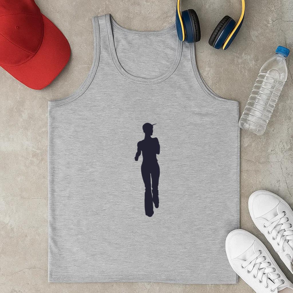 Girl Marathon Athlete Silhouette Classic Unisex Tank Top