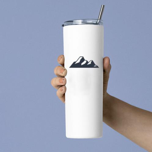Snow Mountain Climbing Silhouette Tumbler